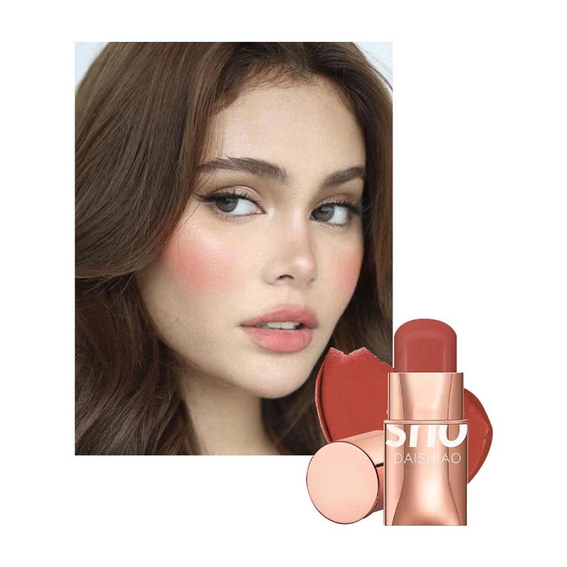 Shimmery eyeshadow blush stick, matte blush, lip and cheek dual-use blush cream, lipstick, lip gloss